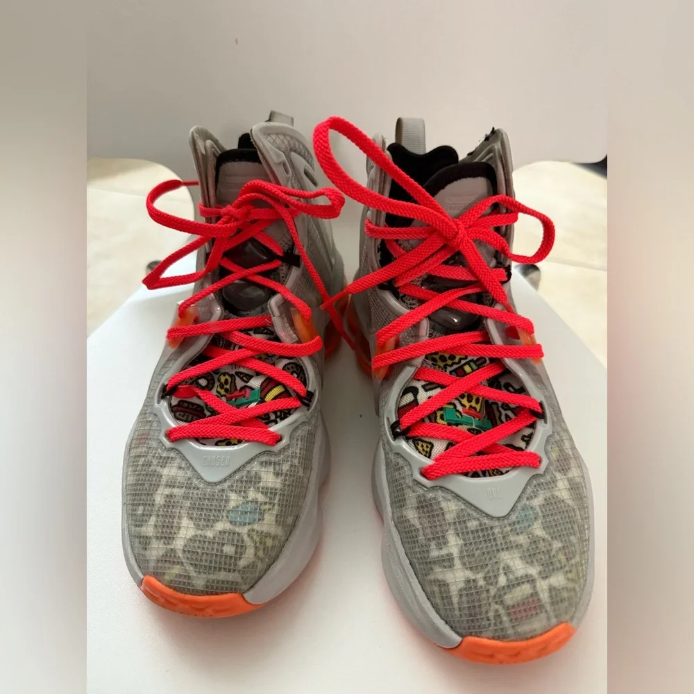 Nike Lebron 19 Boy’s Basketball Shoes in Orange and Gray| Size: 5